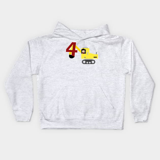 Girl who love construction machines Kids Hoodie by Die Designwerkstatt